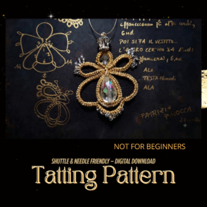 FREE 2-in-1 Little Angel Tatting Lace Pattern | Patrizia Pirocca 2014 & MMJ Beaded Redesign 2021 | Needle & Shuttle