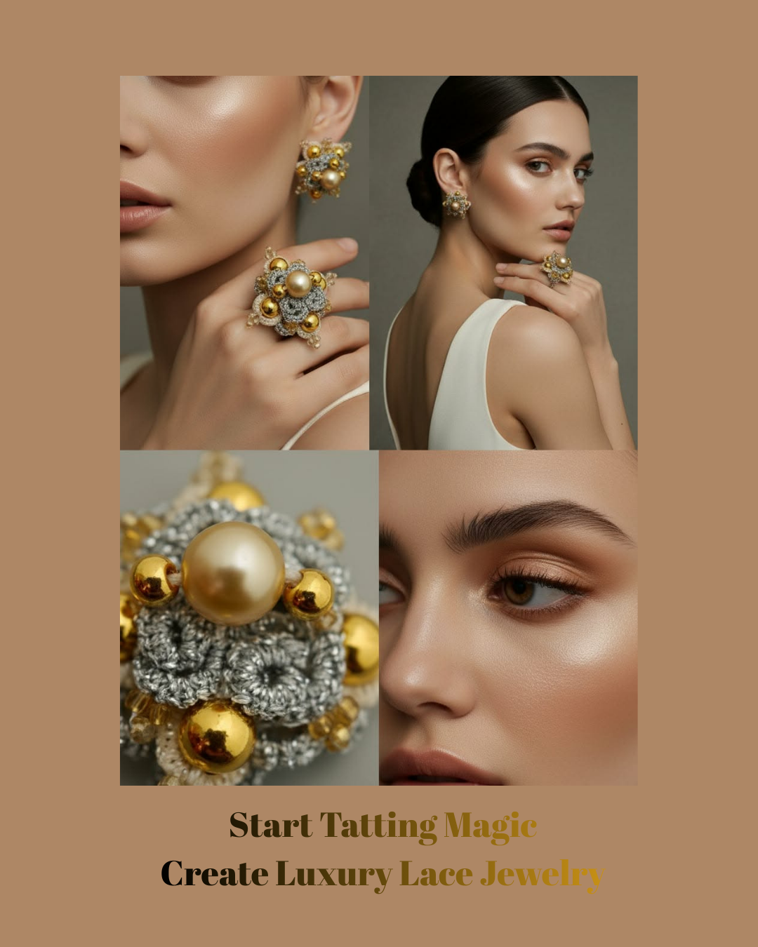 Golden Crown Whisper – New 3D Tatting Lace Ring MMJ2025 - Image 3