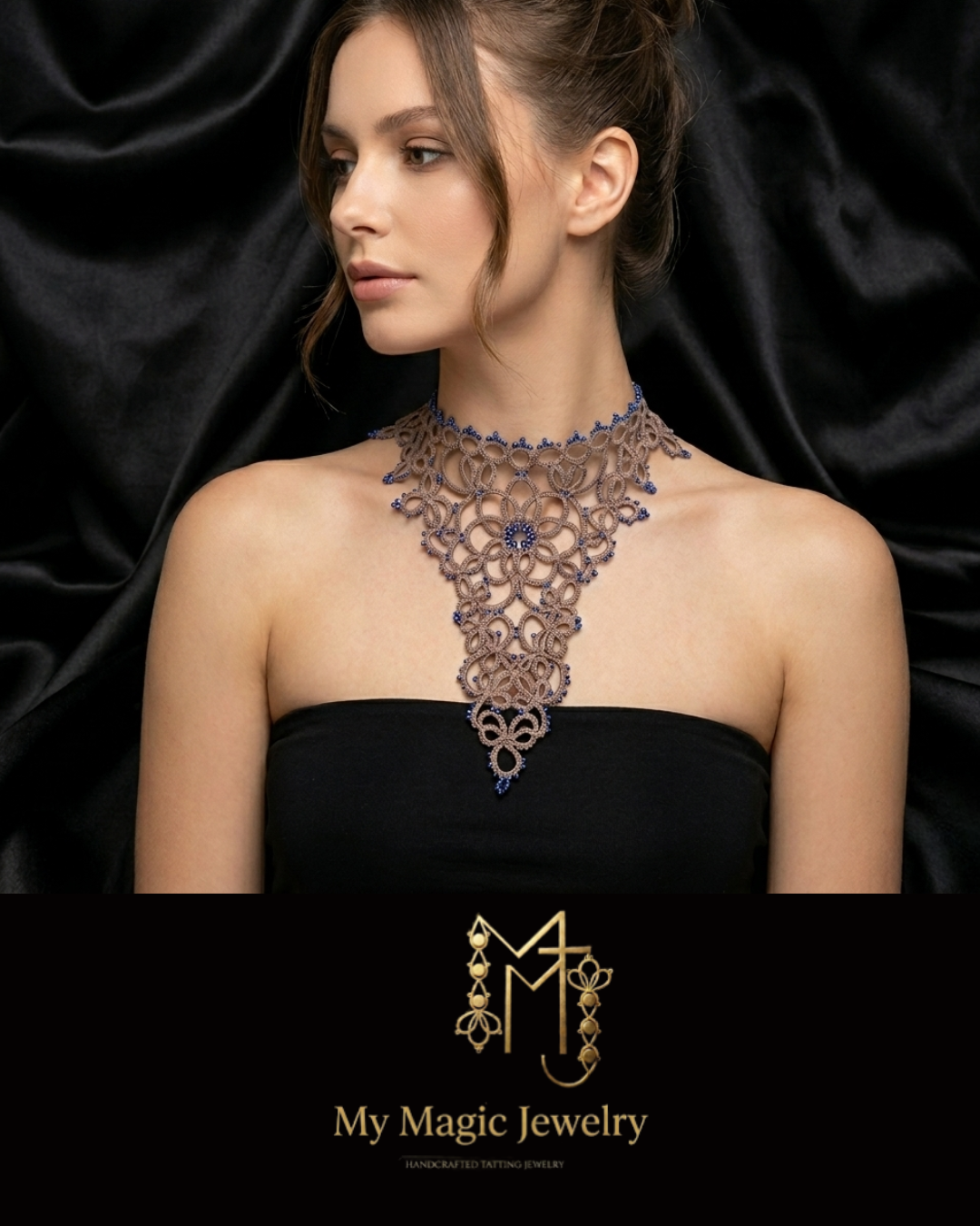 Victorian Lace Bib Choker & Long Earrings Tatting Pattern PDF | Expert Level, Needle & Shuttle Tatting - Image 10