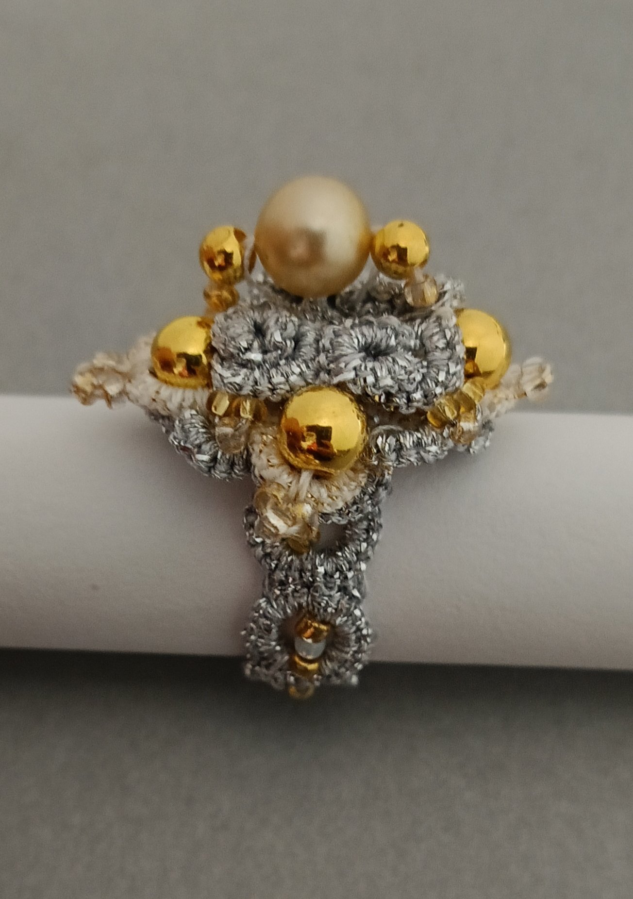 Golden Crown Whisper – New 3D Tatting Lace Ring MMJ2025 - Image 9