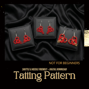 Little Heart 3-in-1Tatting Lace Earrings or Ornaments Pattern PDF, Needle & Shuttle Tatting, Design 2026