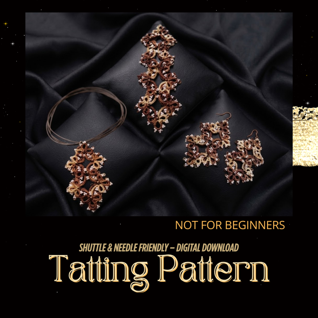 FREE Lace Jewelry Set Tatting Pattern PDF | Needle & Shuttle Tutorial | Original Design 2019