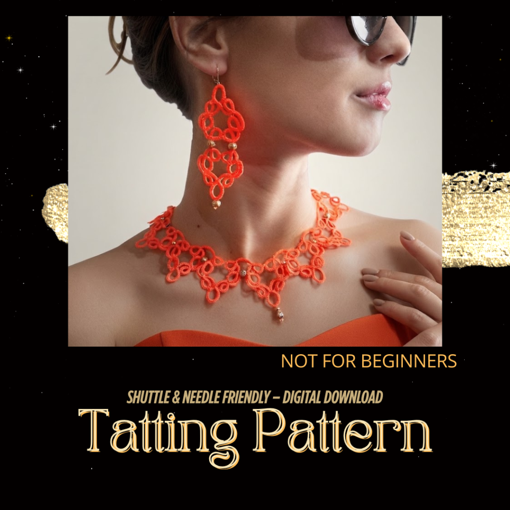 FREE Lace Jewelry Set 3-in-1 Tatting Pattern PDF | Needle & Shuttle Tutorial | Original Design 2019