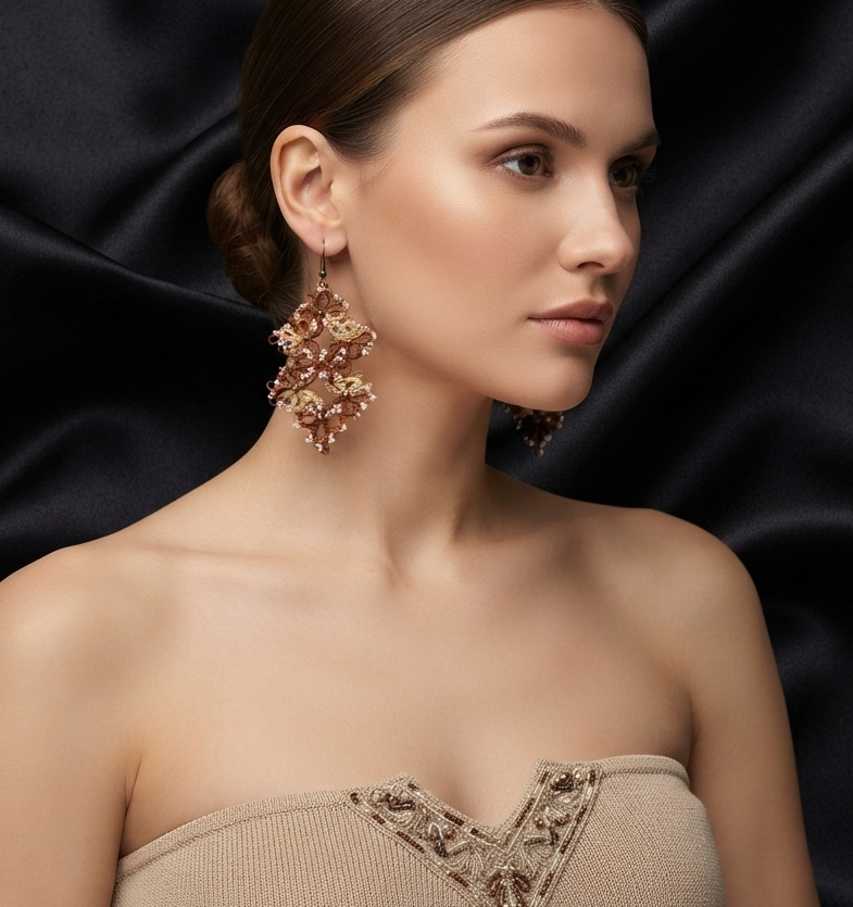 Chocolate Tatting Lace Necklace | Handmade Everyday Lace Jewelry | Ready to Ship | Design 2018 - Image 9