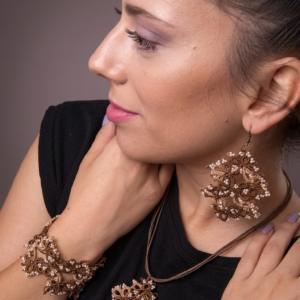 Chocolate Tatting Lace Necklace | Handmade Everyday Lace Jewelry | Ready to Ship | Design 2018