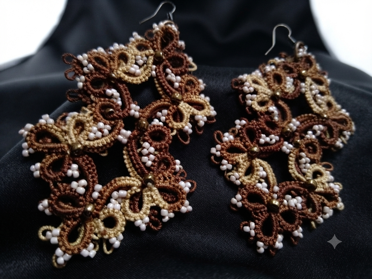 Chocolate Tatting Lace Necklace | Handmade Everyday Lace Jewelry | Ready to Ship | Design 2018 - Image 6