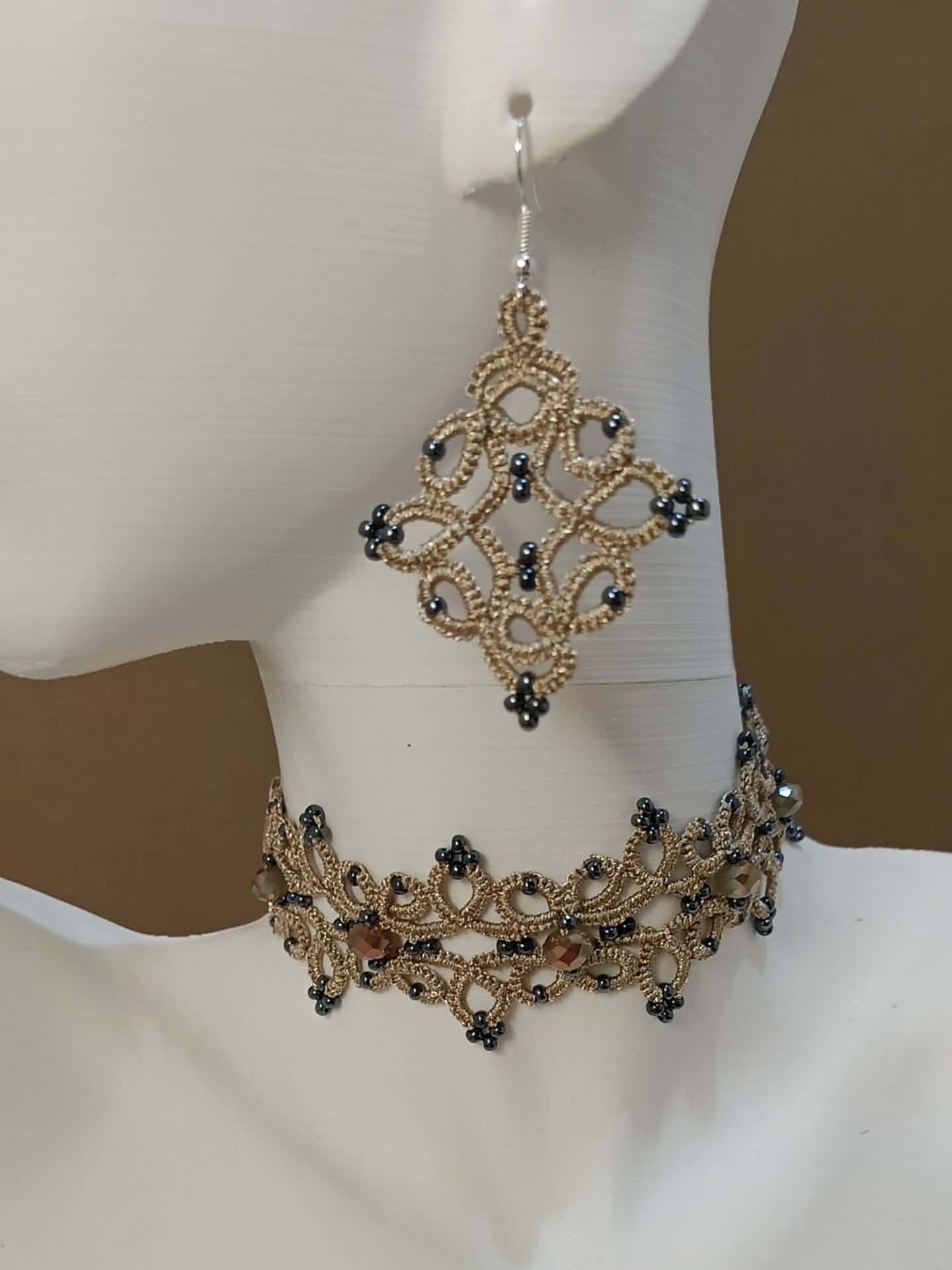 4-in-1 Tatting Lace Jewelry Pattern Set – Advanced Chokers, Bracelet, Earrings & Ring | Lace Design 2025 | Not for Beginners - Image 5
