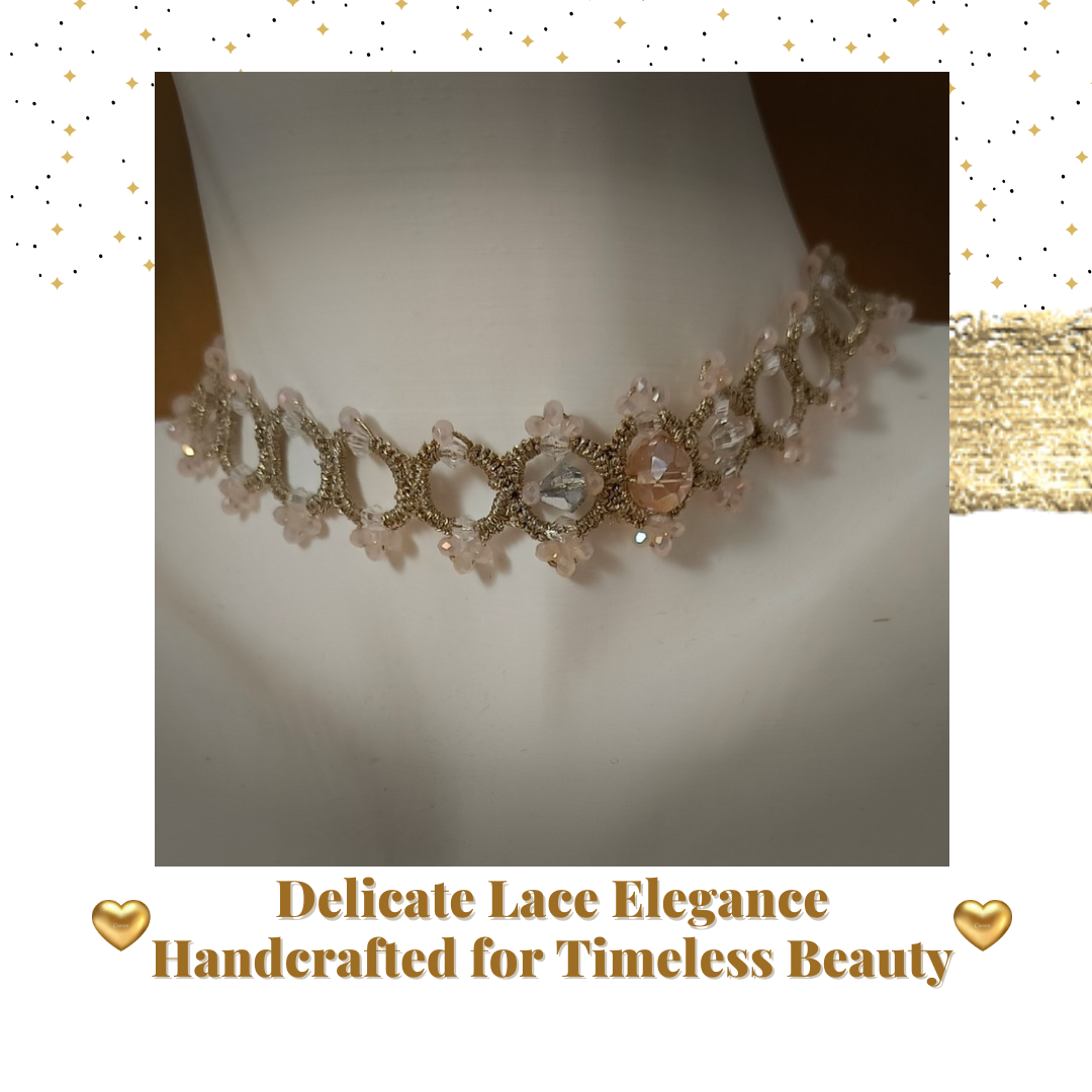 Luxury Handmade Wedding Jewelry Set | Victorian Lace Necklace, Bridal Choker & Earrings | Ready to Ship - Image 5