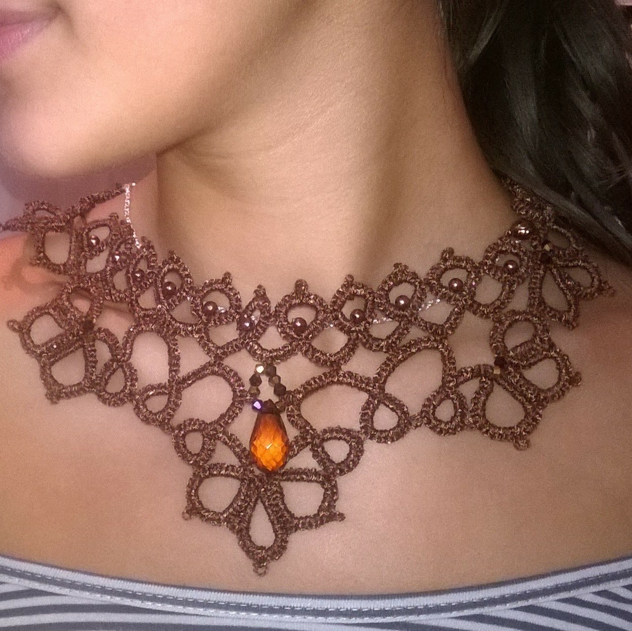 3-in-1 Tatting Lace Necklace Pattern PDF | Beaded & Unbeaded Necklace | Shuttle & Needle Tatting | Digital Download - Image 8