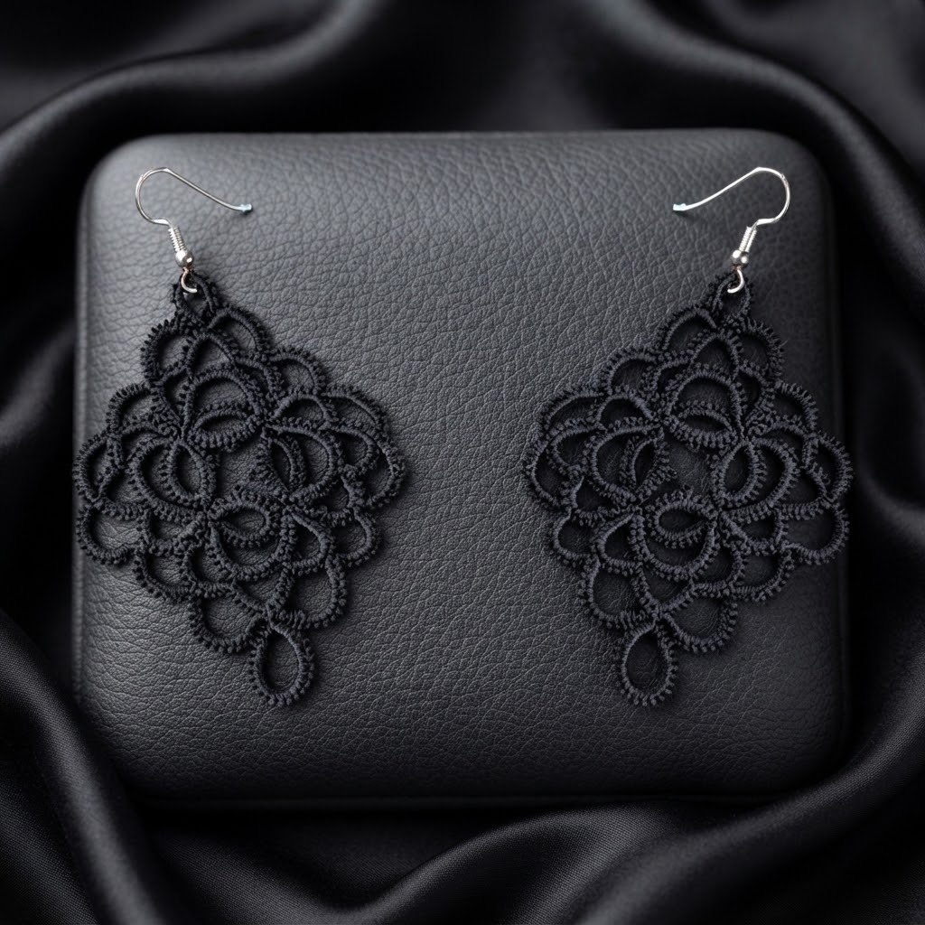 Tatting Lace Earrings Pattern | Statement Earrings PDF | Lace Jewelry Pattern | Design 2025 | Not for Beginners - Image 6