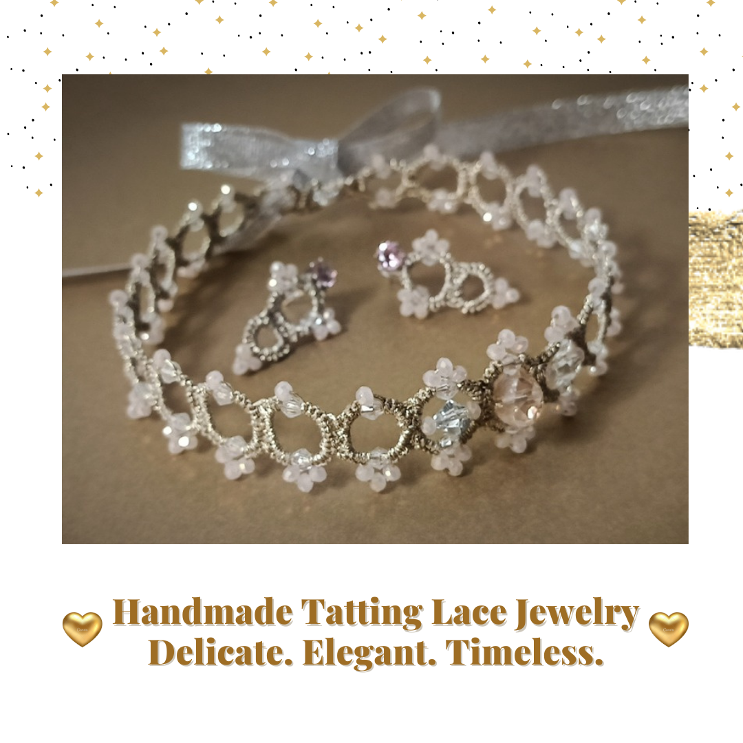 Luxury Handmade Wedding Jewelry Set | Victorian Lace Necklace, Bridal Choker & Earrings | Ready to Ship - Image 6