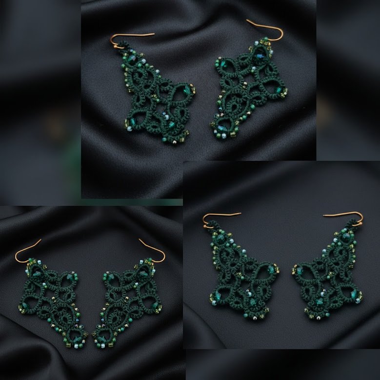 Botanical Couture™ Tatting Lace Jewelry Set | Ready to Ship Necklace & Earrings | Handmade Gothic Fairy Lace Jewelry - Image 11