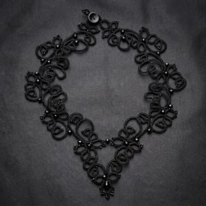 Black Tatting Lace Statement Necklace — Handmade Gothic Victorian Lace Jewelry | Made to Order