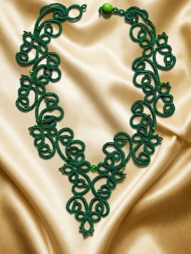 White & Green Tatting Lace Statement Necklace — Custom Color | Fairy, Bridal & Romantic Editions - Image 5