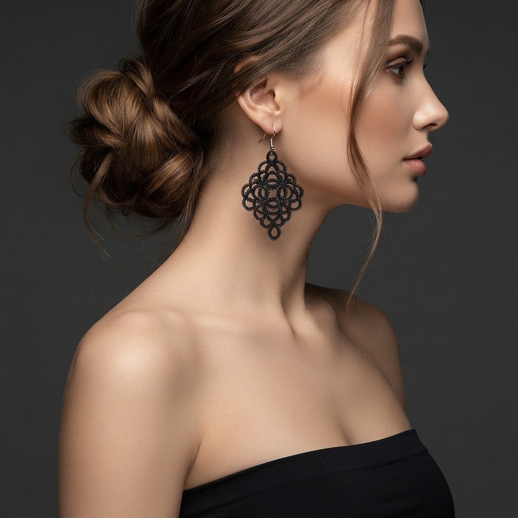 Tatting Lace Earrings Pattern | Statement Earrings PDF | Lace Jewelry Pattern | Design 2025 | Not for Beginners - Image 8