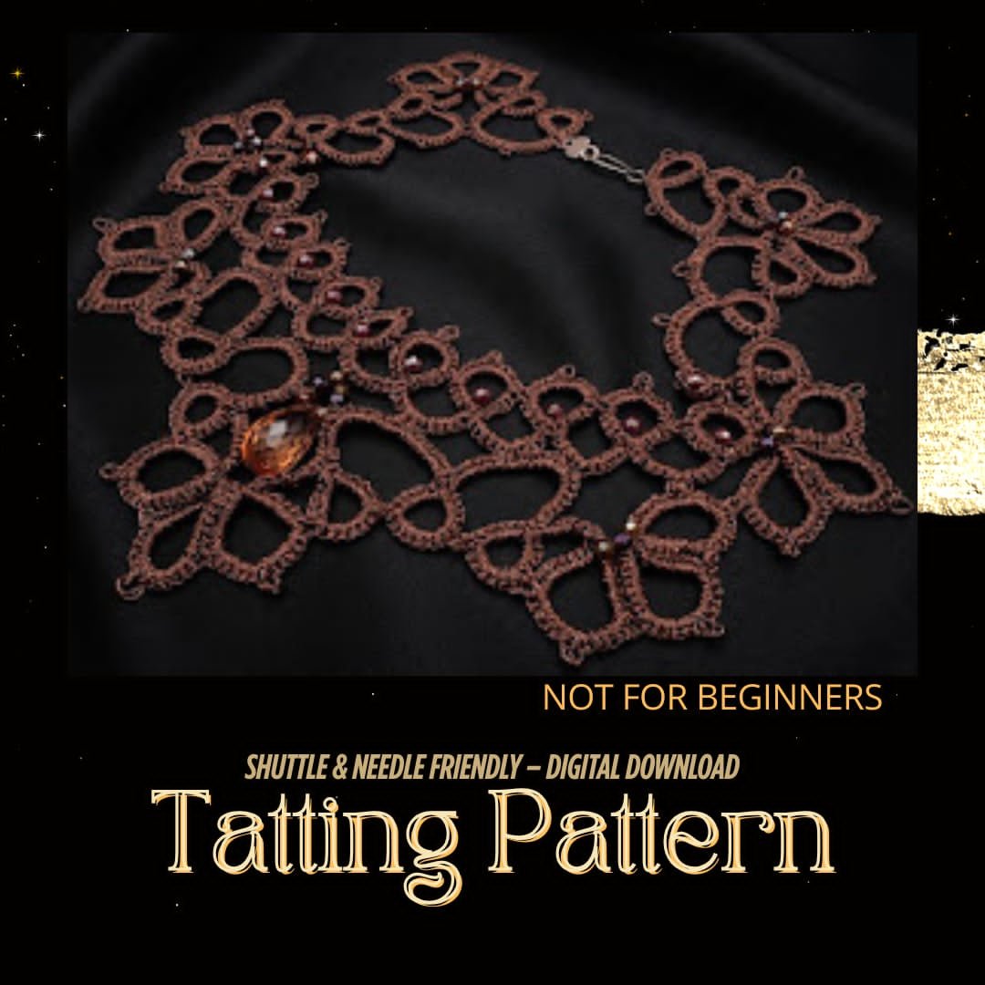 3-in-1 Tatting Lace Necklace Pattern PDF | Beaded & Unbeaded Necklace | Shuttle & Needle Tatting | Digital Download