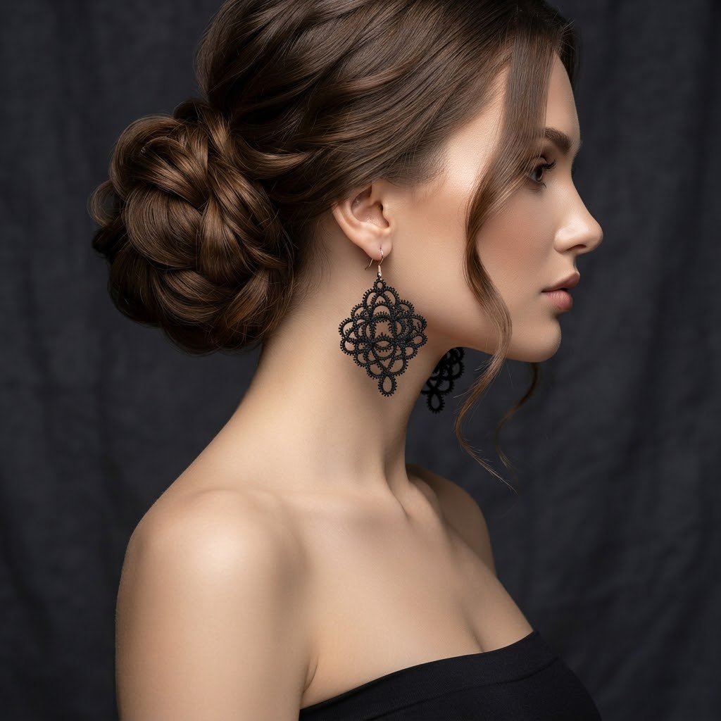 Tatting Lace Earrings Pattern | Statement Earrings PDF | Lace Jewelry Pattern | Design 2025 | Not for Beginners - Image 7