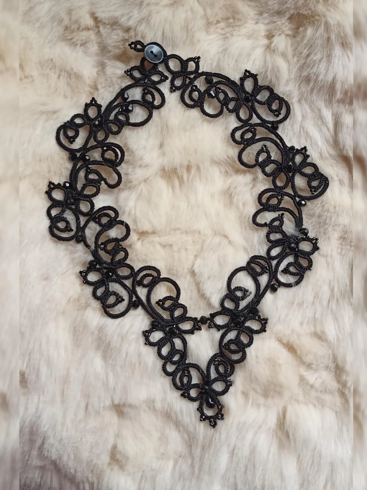 Black Tatting Lace Statement Necklace — Handmade Gothic Victorian Lace Jewelry | Made to Order - Image 8