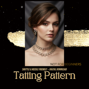 Luxury Handmade Wedding Jewelry Set Tatting Pattern | Victorian Lace Necklace, Choker & Earrings PDF Tutorial | Shuttle & Needle Tatting | NOT for Beginners
