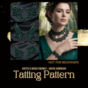 Advanced 7-in-1 Tatting Lace Jewelry Pattern – Choker, Bracelet, Necklace & 4 Earring Designs | PDF Pattern | Not for Beginners