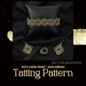 4-in-1 Tatting Lace Jewelry Pattern Set – Advanced Chokers, Bracelet, Earrings & Ring | Lace Design 2025 | Not for Beginners