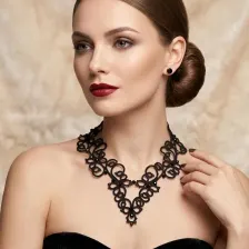 Black Tatting Lace Statement Necklace — Handmade Gothic Victorian Lace Jewelry | Made to Order - Image 13