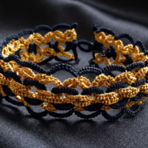 Celtic Tatting Lace Choker or Bracelet | Handmade Lace Jewelry Set | Everyday Wear | Gothic Boho  | Custom Color