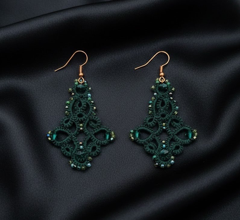 Botanical Couture™ Tatting Lace Jewelry Set | Ready to Ship Necklace & Earrings | Handmade Gothic Fairy Lace Jewelry - Image 16