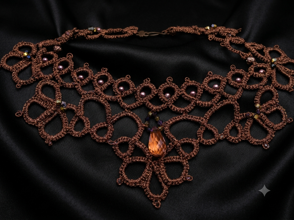 3-in-1 Tatting Lace Necklace Pattern PDF | Beaded & Unbeaded Necklace | Shuttle & Needle Tatting | Digital Download - Image 7