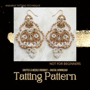 Ankars Tatting Earrings Pattern PDF | Floral Lace Earrings | Vintage Bridal Jewelry | Needle Tatting Pattern| Original 2026 Design