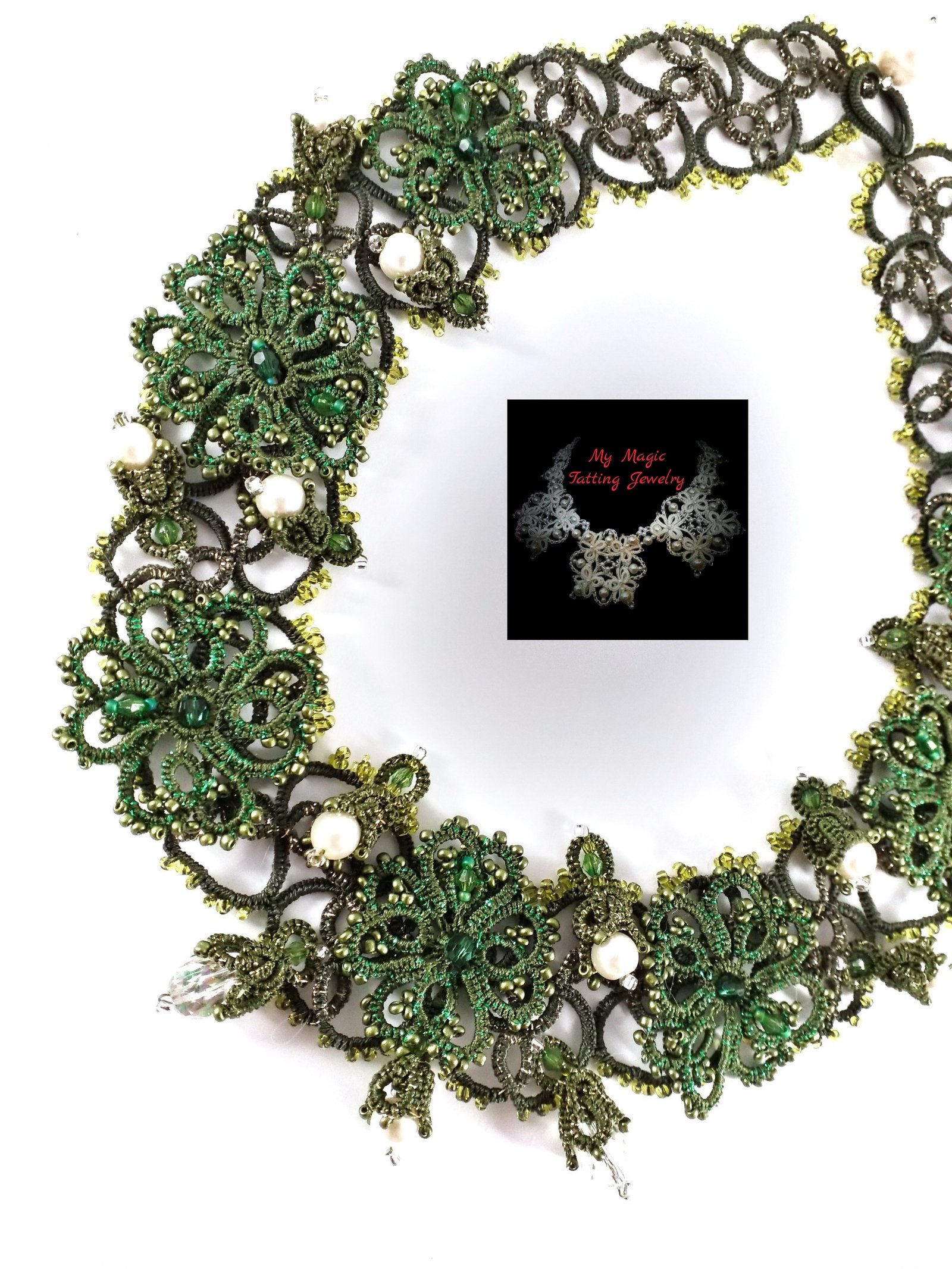 Flower Tatting Necklace Pattern – Advanced Frivolité Lace Tutorial PDF | Shuttle & Needle | NOT for Beginners - Image 9