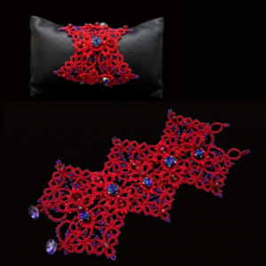 Crimson Couture™ | Luxury Tatting Lace Cuff Bracelet
