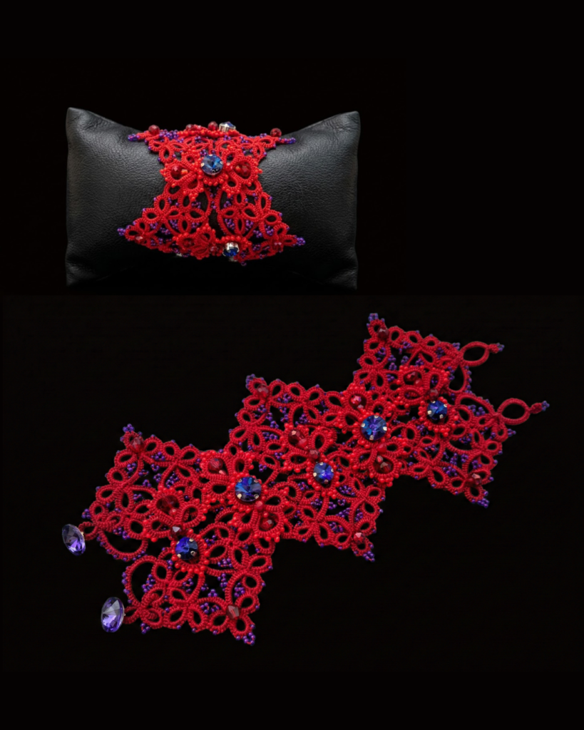 Crimson Couture™ | Luxury Tatting Lace Cuff Bracelet