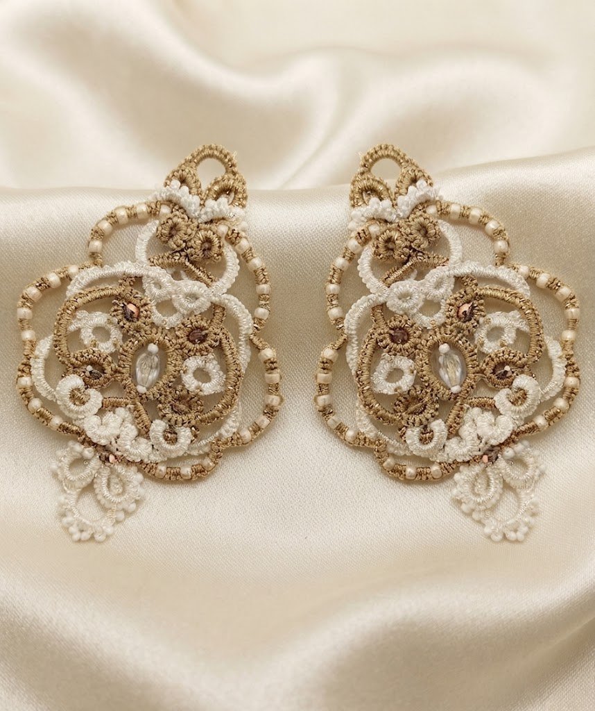 Ankars Tatting Earrings Pattern PDF | Floral Lace Earrings | Vintage Bridal Jewelry | Needle Tatting Pattern| Original 2026 Design - Image 12