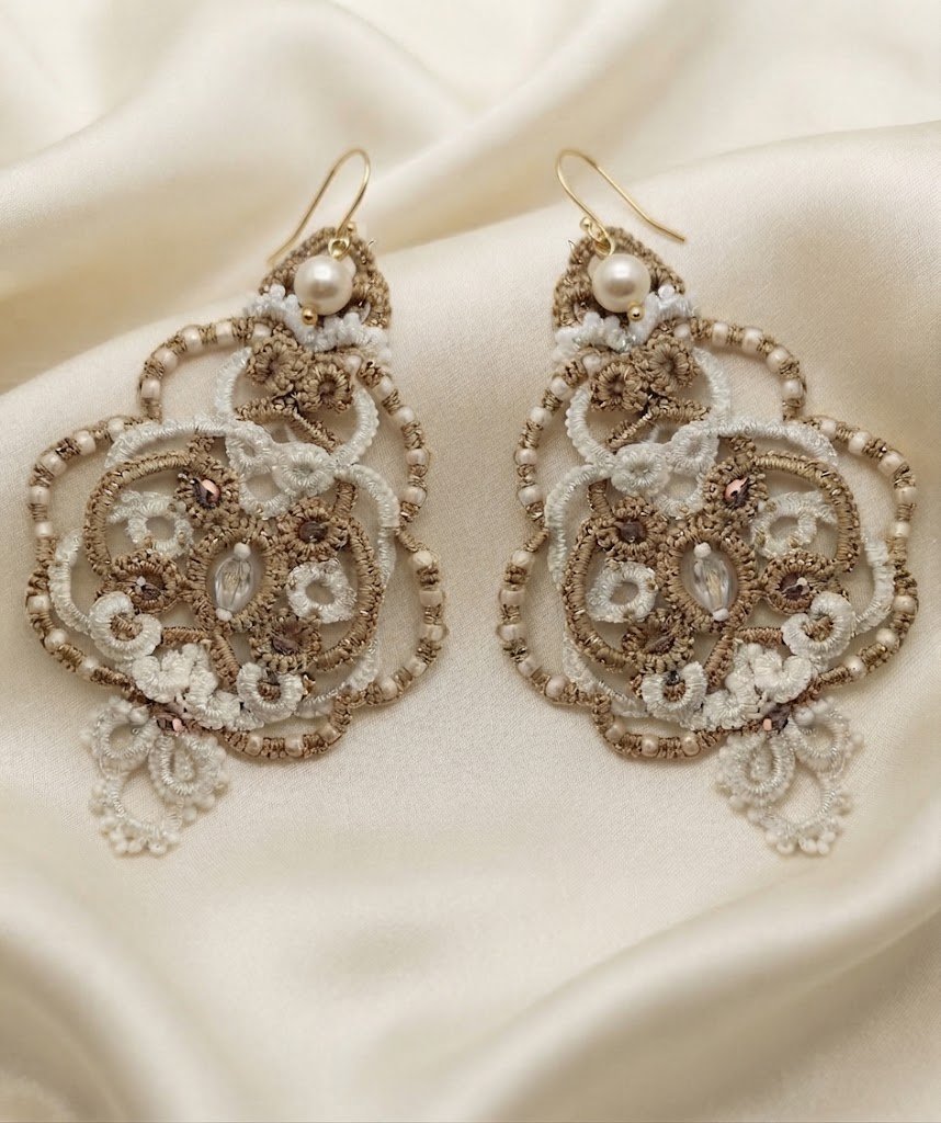 Ankars Tatting Earrings Pattern PDF | Floral Lace Earrings | Vintage Bridal Jewelry | Needle Tatting Pattern| Original 2026 Design - Image 10